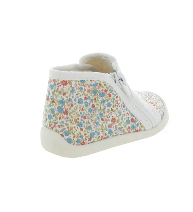 chaussons et pantoufles - - bebe fille - Toile - Fleurs - Bellamy