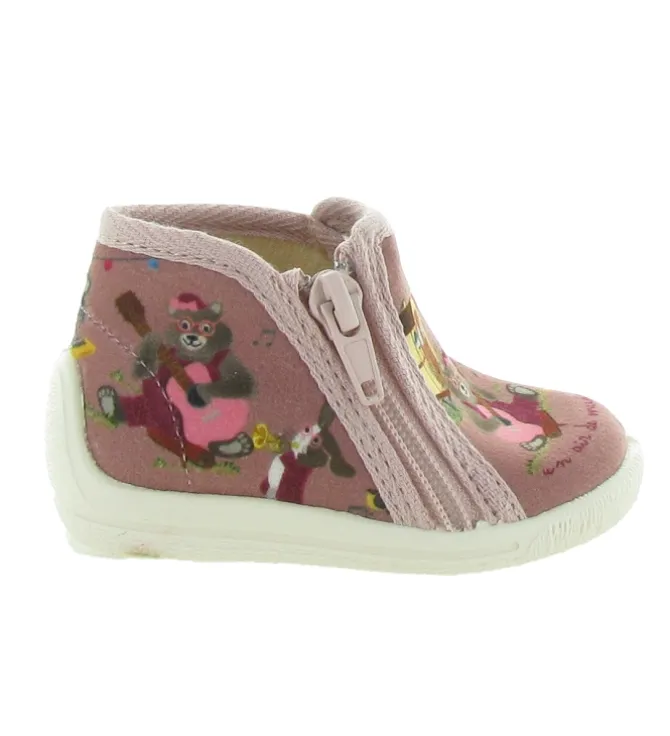 chaussons et pantoufles - - bebe fille - Toile - Rose - Bellamy