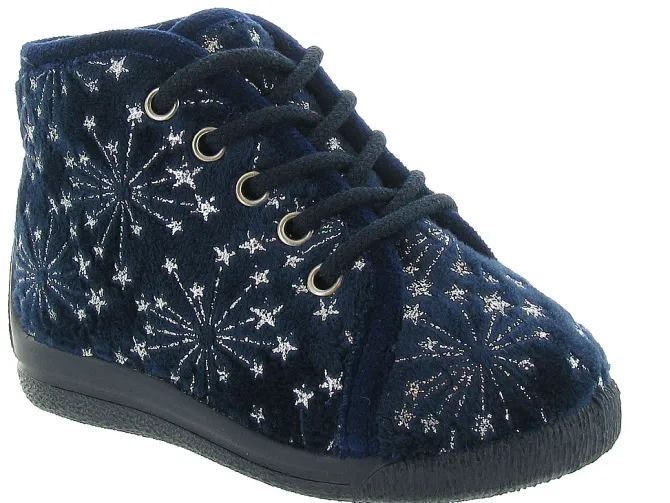 chaussons et pantoufles - - bebe fille - Cuir - Bleu - Bellamy