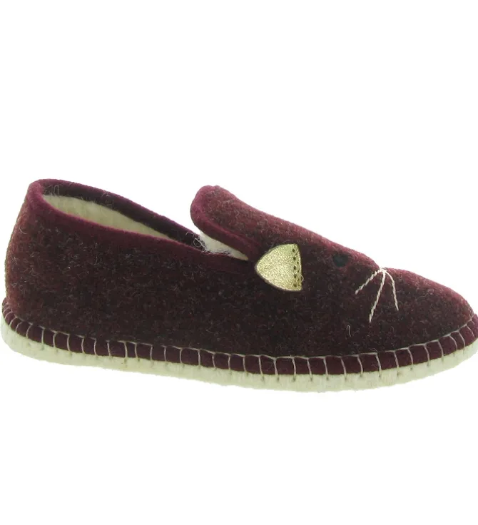 chaussons et pantoufles - Charentaise - femme - Synthétique - Bordeaux - La maison de l espadrille