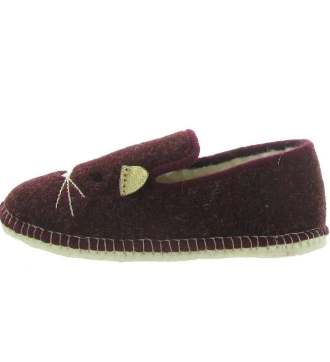 chaussons et pantoufles - Charentaise - femme - Synthétique - Bordeaux - La maison de l espadrille