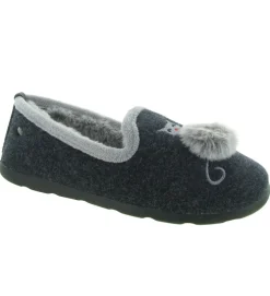 chaussons et pantoufles - Charentaise - femme - Toile - Anthracite - Isotoner