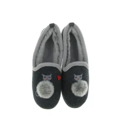 chaussons et pantoufles - Charentaise - femme - Toile - Anthracite - Isotoner