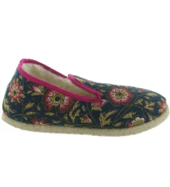 chaussons et pantoufles - Charentaise - femme - Textile - Bleu Marine - Rondinaud