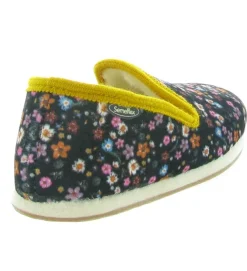chaussons et pantoufles - Charentaise - femme - Synthétique - Fleurs - Semelflex
