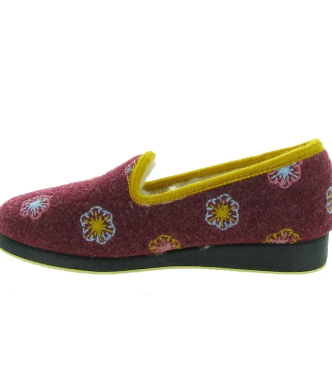 chaussons et pantoufles - Charentaise - femme - Synthétique - Bordeaux - Semelflex