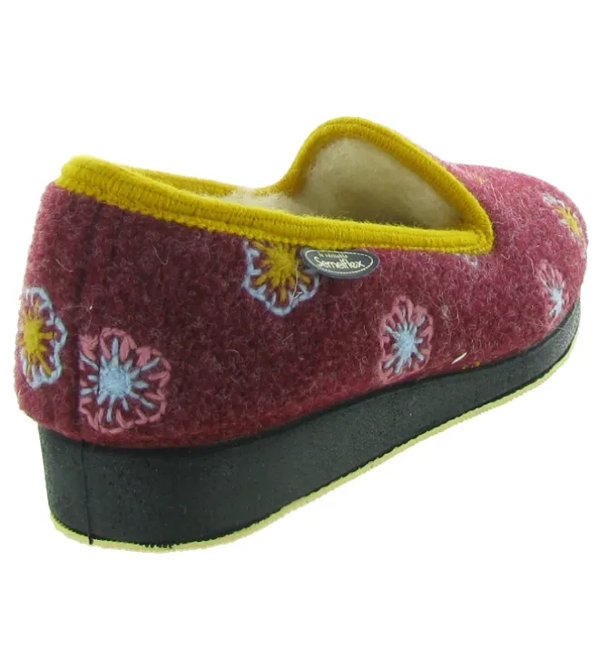chaussons et pantoufles - Charentaise - femme - Synthétique - Bordeaux - Semelflex
