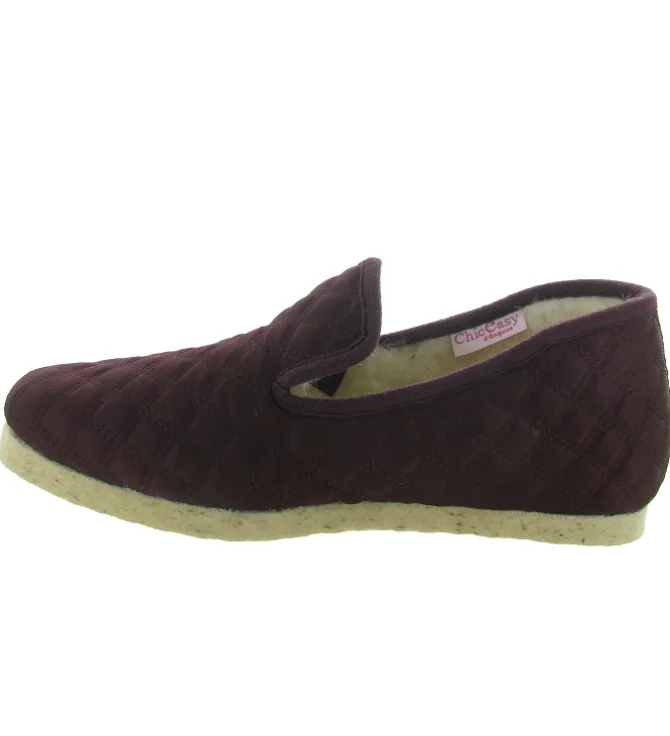chaussons et pantoufles - Charentaise - femme - Synthétique - Anthracite - Chiceasy