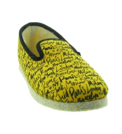 chaussons et pantoufles - Charentaise - femme - Synthétique - Jaune - Chausse mouton