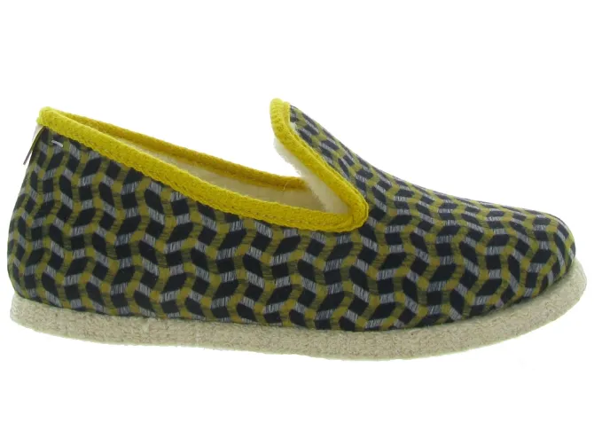 chaussons et pantoufles - Charentaise - femme - Synthétique - Jaune - Chausse mouton