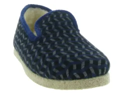 chaussons et pantoufles - Charentaise - femme - Synthétique - Bleu - Chausse mouton