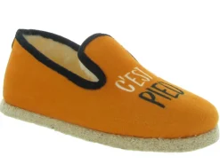 chaussons et pantoufles - Charentaise - femme - Synthétique - Orange - Chausse mouton