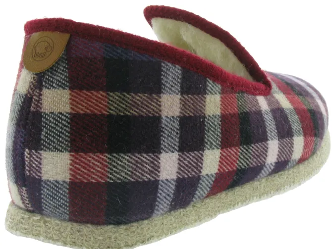 chaussons et pantoufles - Charentaises - homme - Synthétique - Rouge - Chausse mouton