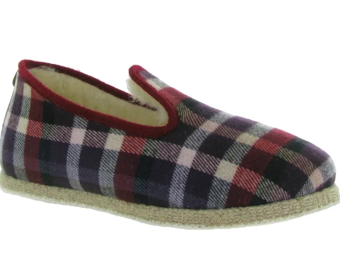 chaussons et pantoufles - Charentaises - homme - Synthétique - Rouge - Chausse mouton
