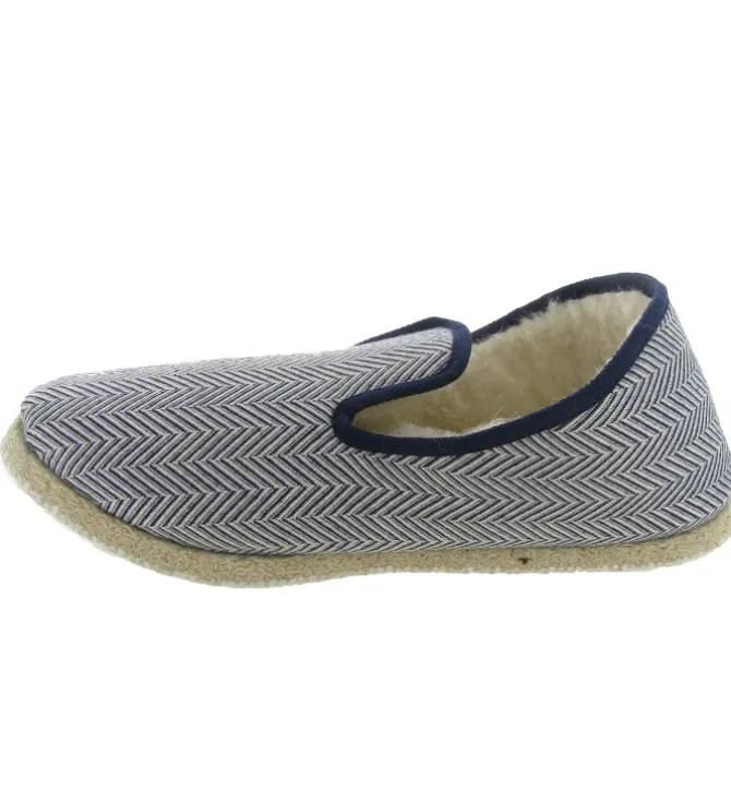 chaussons et pantoufles - Charentaises - homme - Textile - Bleu - Rondinaud