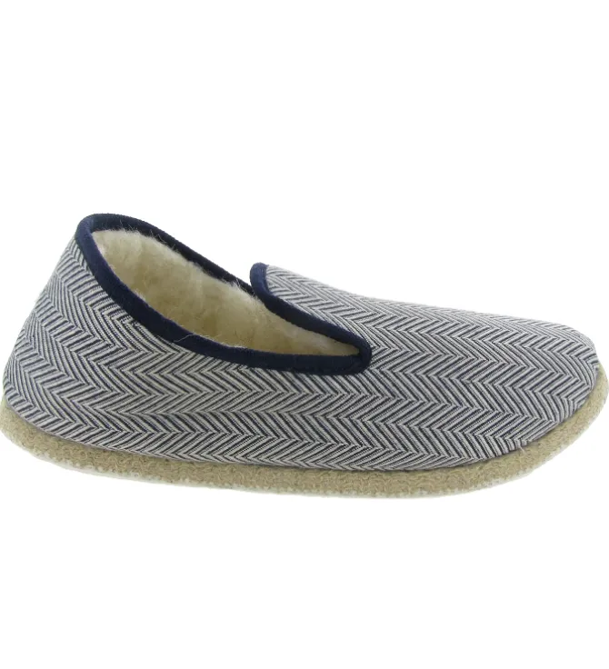chaussons et pantoufles - Charentaises - homme - Textile - Bleu - Rondinaud