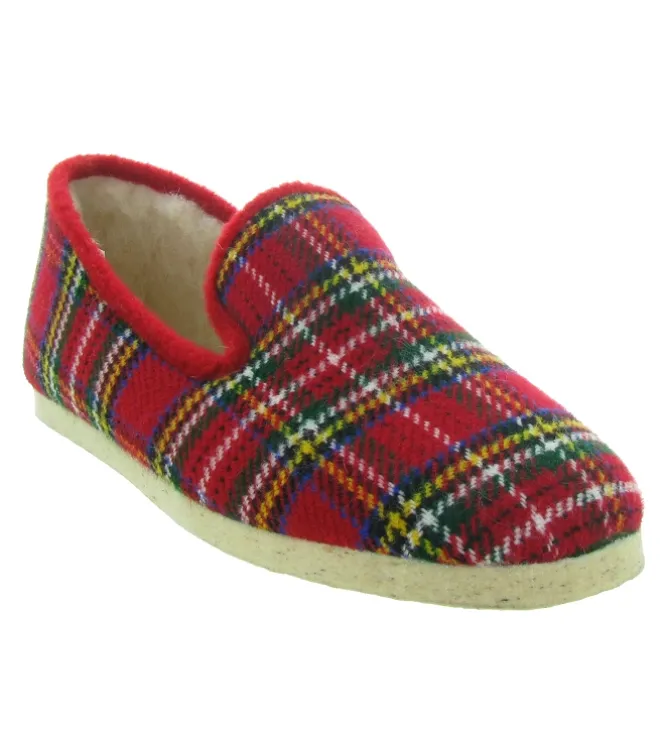 chaussons et pantoufles - Charentaises - homme - Synthétique - Rouge - Chiceasy