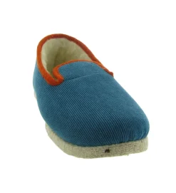 chaussons et pantoufles - Charentaises - homme - Synthétique - Bleu - Chausse mouton