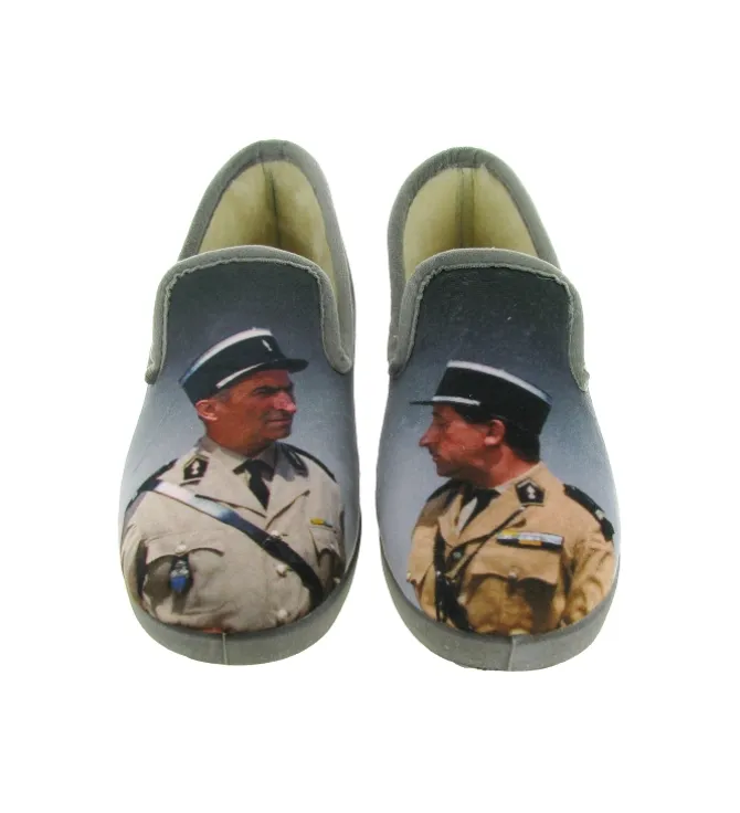 chaussons et pantoufles - Charentaises - homme - Toile - Gris - La maison de l espadrille