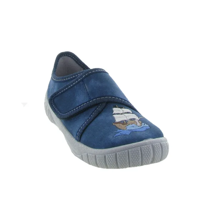 chaussons et pantoufles - - junior garcon - Toile - Bleu Marine - Superfit