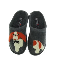 chaussons et pantoufles - Mules Sabots - femme - Feutrine - Anthracite - Haflinger