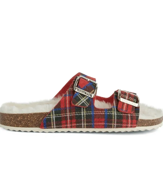 chaussons et pantoufles - Mules Sabots - femme - Synthétique - Rouge - Geox