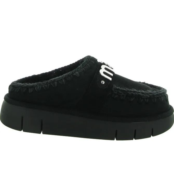 chaussons et pantoufles - Mules Sabots - femme - Nubuck - Noir - Mou