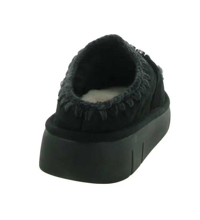chaussons et pantoufles - Mules Sabots - femme - Nubuck - Noir - Mou