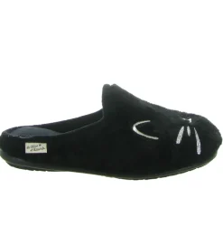 chaussons et pantoufles - Mules Sabots - femme - Toile - Noir - La maison de l espadrille