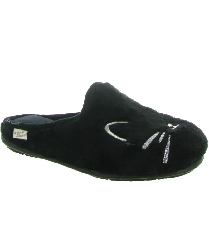 chaussons et pantoufles - Mules Sabots - femme - Toile - Noir - La maison de l espadrille