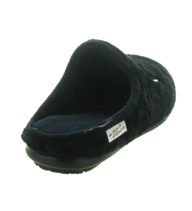 chaussons et pantoufles - Mules Sabots - femme - Toile - Noir - La maison de l espadrille