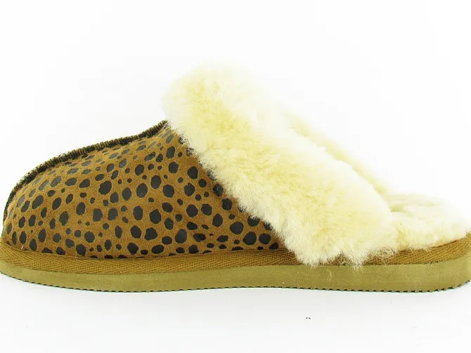 chaussons et pantoufles - Mules Sabots - femme - Nubuck - Léopard - Shepherd of sweden ab