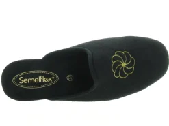 chaussons et pantoufles - Mules Sabots - femme - Toile - Noir - Semelflex