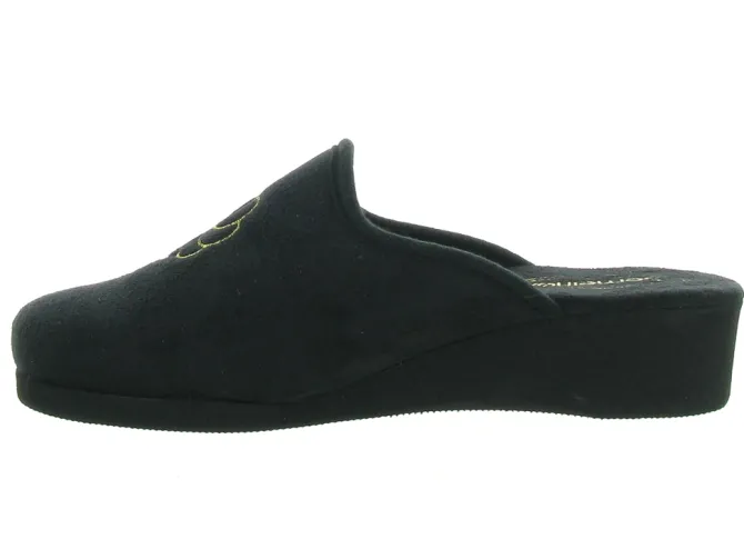 chaussons et pantoufles - Mules Sabots - femme - Toile - Noir - Semelflex