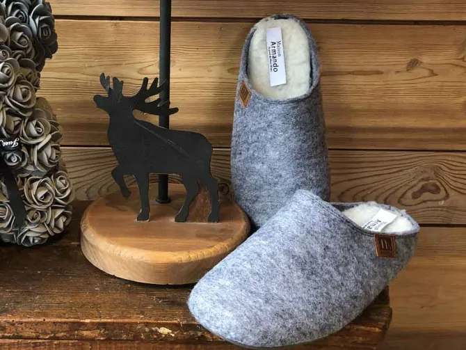 chaussons et pantoufles - Mules Sabots - femme - Synthétique - Gris - Maison armando