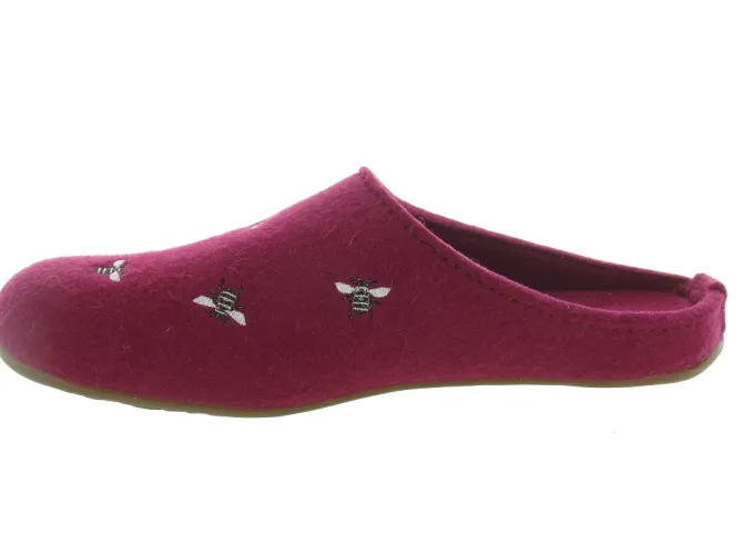 chaussons et pantoufles - Mules Sabots - femme - Feutrine - Rouge - Haflinger