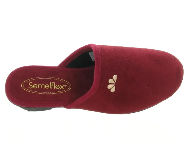 chaussons et pantoufles - Mules Sabots - femme - Toile - Rouge - Semelflex