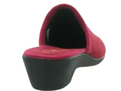 chaussons et pantoufles - Mules Sabots - femme - Toile - Rouge - Semelflex