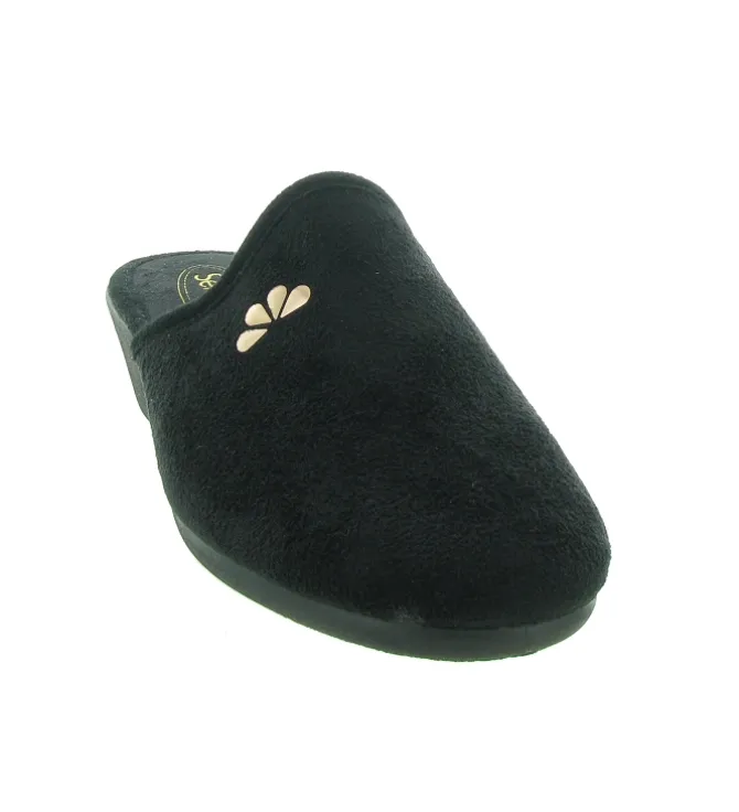 chaussons et pantoufles - Mules Sabots - femme - Toile - Noir - Semelflex