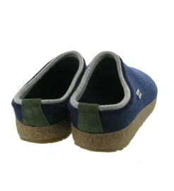 chaussons et pantoufles - Mules Sabots - homme - Feutrine - Bleu - Haflinger