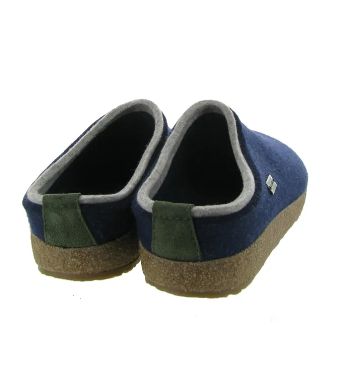 chaussons et pantoufles - Mules Sabots - homme - Feutrine - Bleu - Haflinger