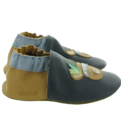 chaussons et pantoufles - Semelle souple - bebe garcon - Cuir - Bleu Marine - Robeez