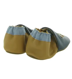 chaussons et pantoufles - Semelle souple - bebe garcon - Cuir - Bleu Marine - Robeez