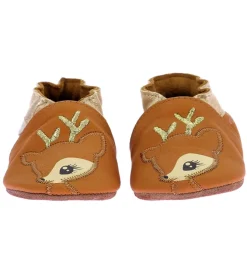chaussons et pantoufles - Semelle souple - bebe fille - Cuir - Marron - Robeez