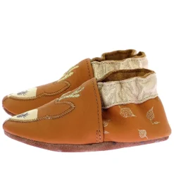chaussons et pantoufles - Semelle souple - bebe fille - Cuir - Marron - Robeez