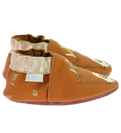 chaussons et pantoufles - Semelle souple - bebe fille - Cuir - Marron - Robeez