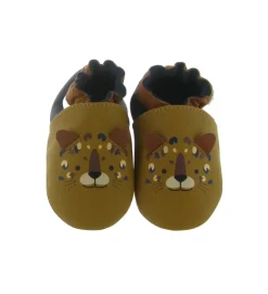chaussons et pantoufles - Semelle souple - bebe garcon - Cuir - Marron - Robeez