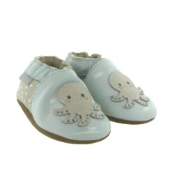 chaussons et pantoufles - Semelle souple - bebe garcon - Cuir - Bleu - Robeez