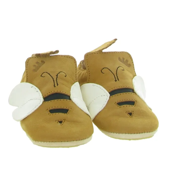chaussons et pantoufles - Semelle souple - bebe fille - Cuir - Vert amande - Easy peasy