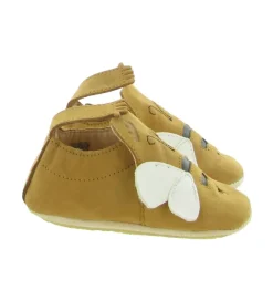 chaussons et pantoufles - Semelle souple - bebe fille - Cuir - Vert amande - Easy peasy